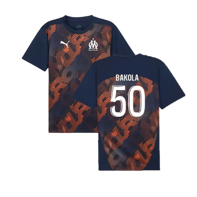 2024-2025 Marseille Pre-Match Shirt (Club Navy) (Bakola 50)