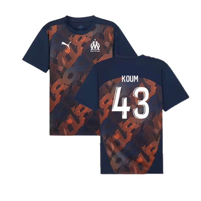 2024-2025 Marseille Pre-Match Shirt (Club Navy) (Koum 43)