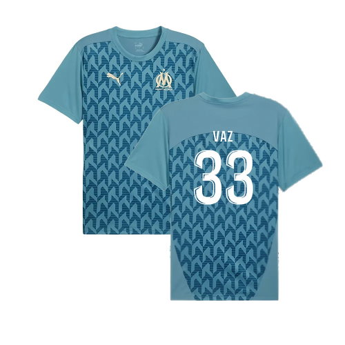 2024-2025 Marseille Pre-Match Shirt (Bold Blue) (Vaz 33)