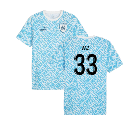 2024-2025 Marseille ftblCulture Tee AOP (Blue) (Vaz 33)