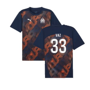 2024-2025 Marseille Pre-Match Shirt (Club Navy) (Vaz 33)