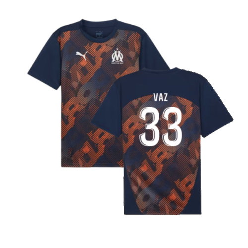 2024-2025 Marseille Pre-Match Shirt (Club Navy) (Vaz 33)