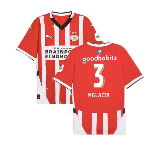 2024-2025 PSV Eindhoven Home Shirt (Malacia 3)