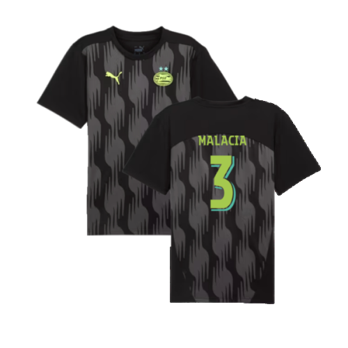2024-2025 PSV Eindhoven Prematch SS Shirt (Black) (Malacia 3)