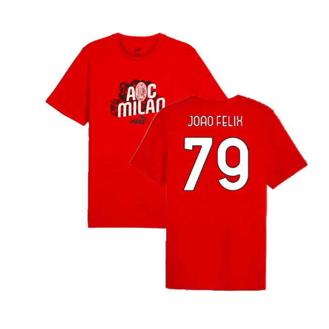 2024-2025 AC Milan ftblCulture Tee (Red) (Joao Felix 79)