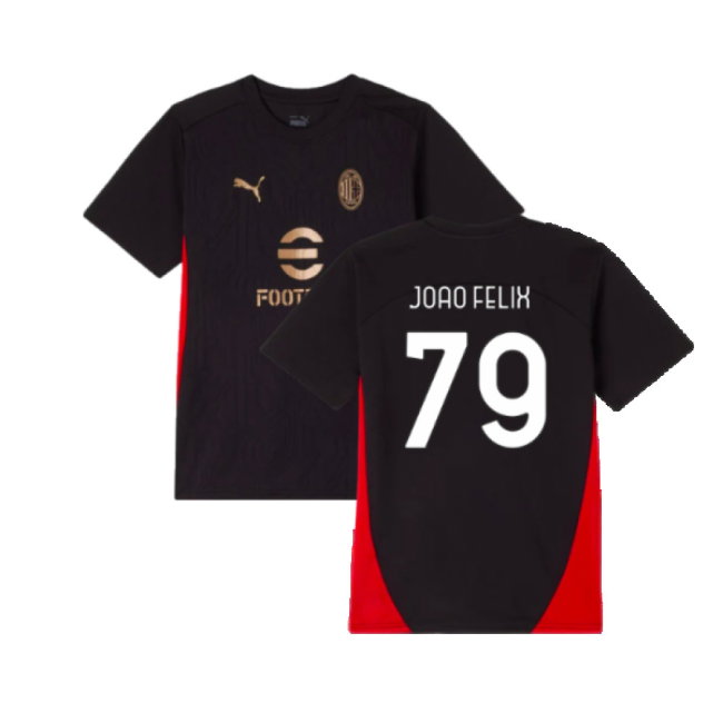 2024-2025 AC Milan Training Shirt (Black) - Kids (Joao Felix 79)