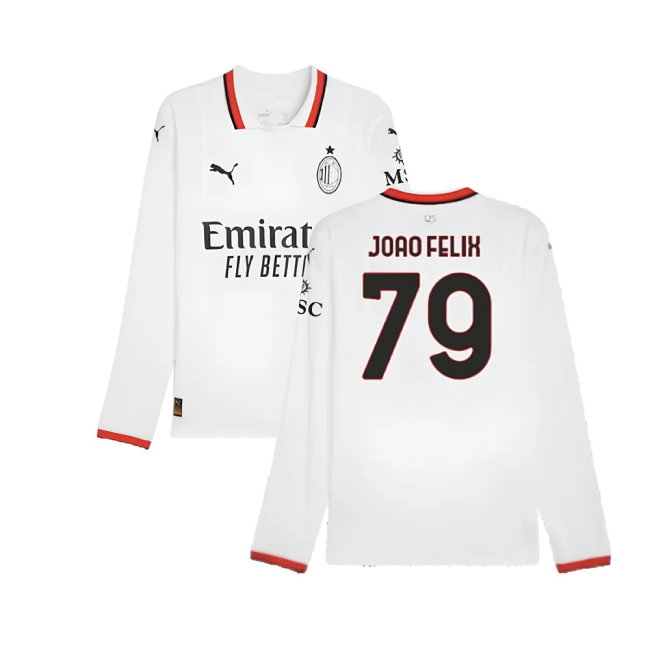 2024-2025 AC Milan Away Long Sleeve Shirt (Joao Felix 79)