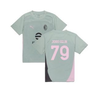 2024-2025 AC Milan Training Shirt (Green Fog) - Kids (Joao Felix 79)