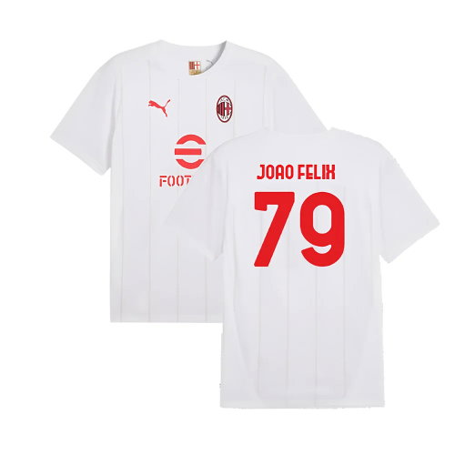 2024-2025 AC Milan Prematch SS Jersey (White) (Joao Felix 79)