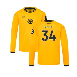 2024-2025 Wolves Long Sleeve Home Shirt (Kids) (Djiga 34)