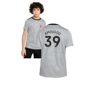 2024-2025 Chelsea Third Academy Pre-Match Shirt (Grey) - Kids (Amougou 39)
