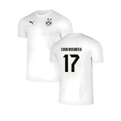 2024-2025 Borussia Dortmund Pre-Match Shirt (White) (Chukwuemeka 17)