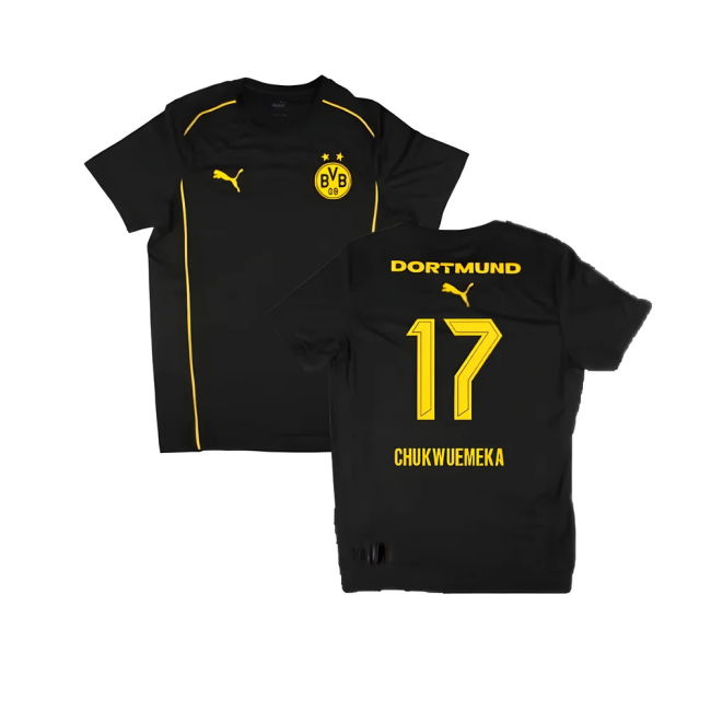 2024-2025 Borussia Dortmund Casuals Tee (Black) (Chukwuemeka 17)
