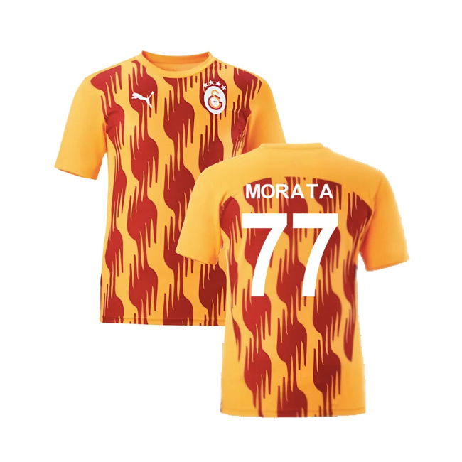 2024-2025 Galatasaray Pre-Match Shirt (Orange) (Morata 77)