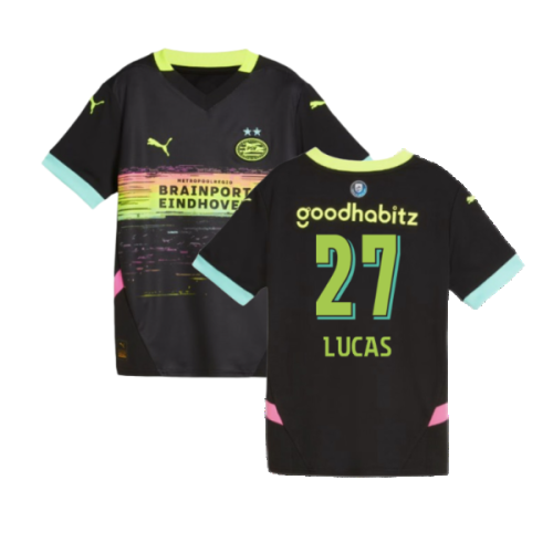 2024-2025 PSV Eindhoven Away Shirt (Kids) (Lucas 27)