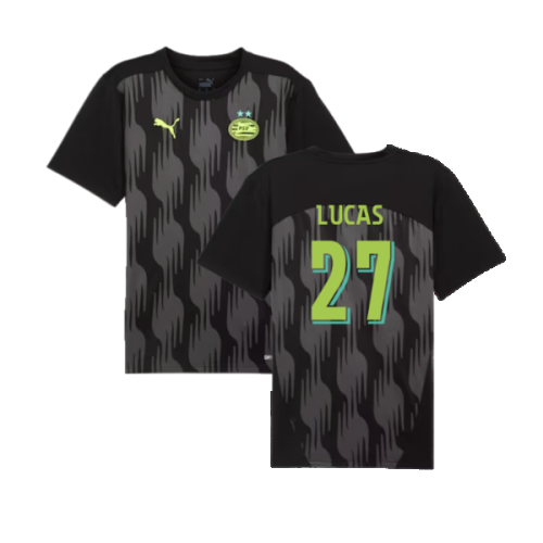 2024-2025 PSV Eindhoven Prematch SS Shirt (Black) (Lucas 27)
