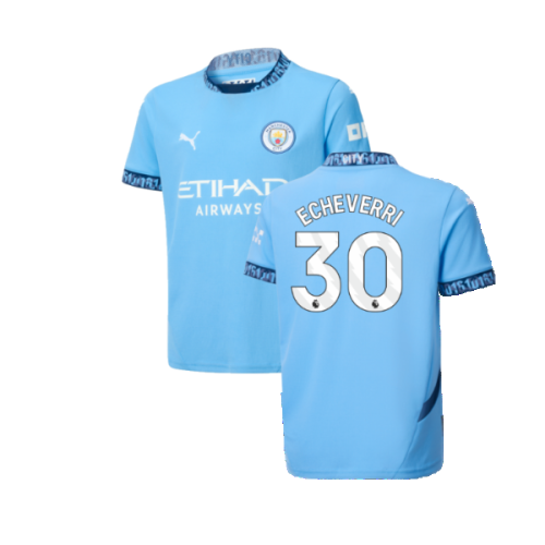 2024-2025 Man City Home Shirt (Kids) (Echeverri 30)