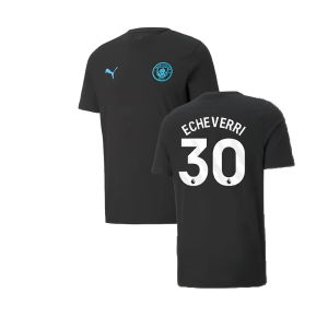 2024-2025 Man City ESS Tee (Black) (Echeverri 30)