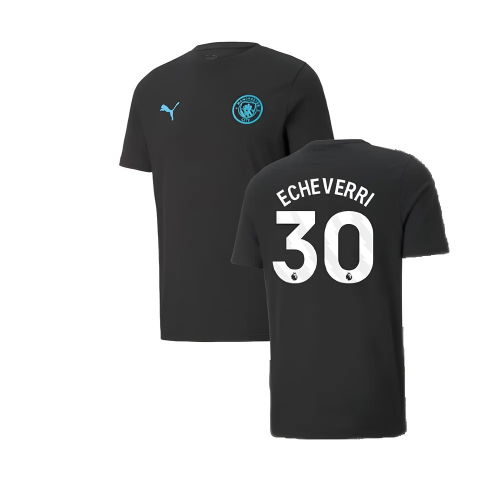 2024-2025 Man City ESS Tee (Black) (Echeverri 30)