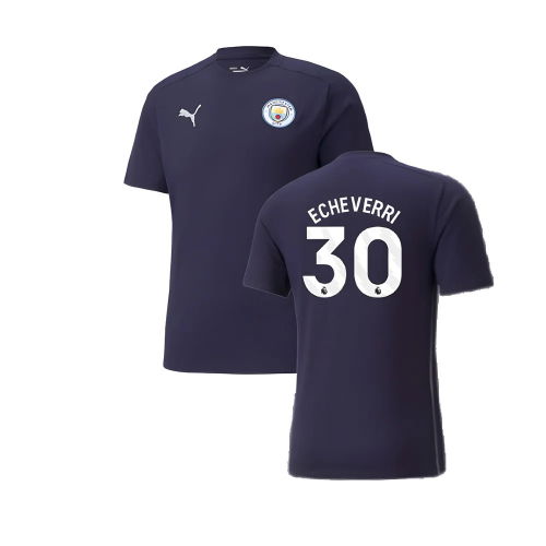 2024-2025 Man City Casuals Tee (Navy) (Echeverri 30)