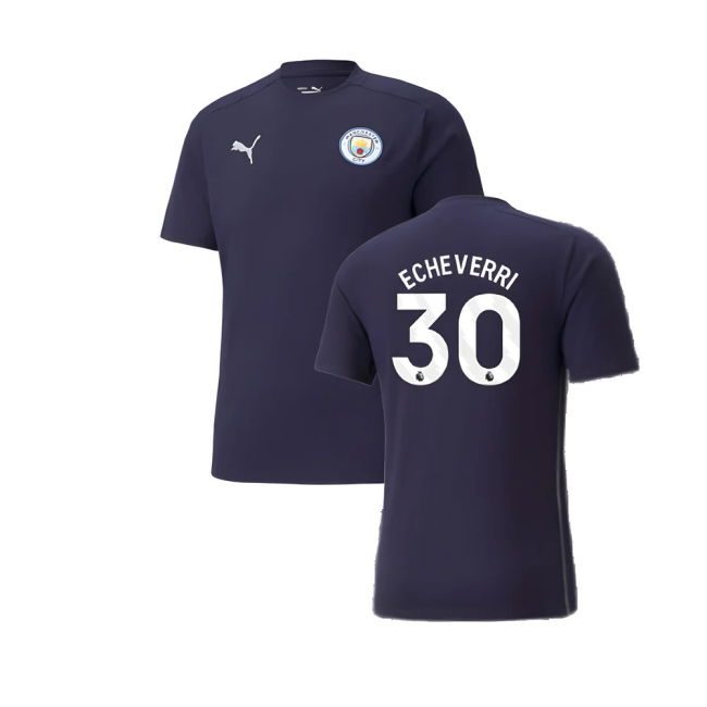 2024-2025 Man City Casuals Tee (Navy) (Echeverri 30)