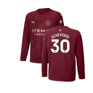 2024-2025 Man City Third Long Sleeve Shirt (Kids) (Echeverri 30)