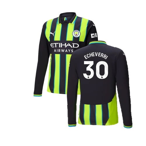 2024-2025 Man City Away Long Sleeve Shirt (Echeverri 30)