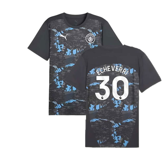 2024-2025 Man City Prematch SS Jersey (Strong Gray) (Echeverri 30)