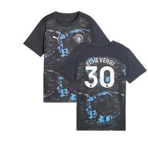 2024-2025 Man City Prematch SS Jersey (Strong Gray) - Kids (Echeverri 30)