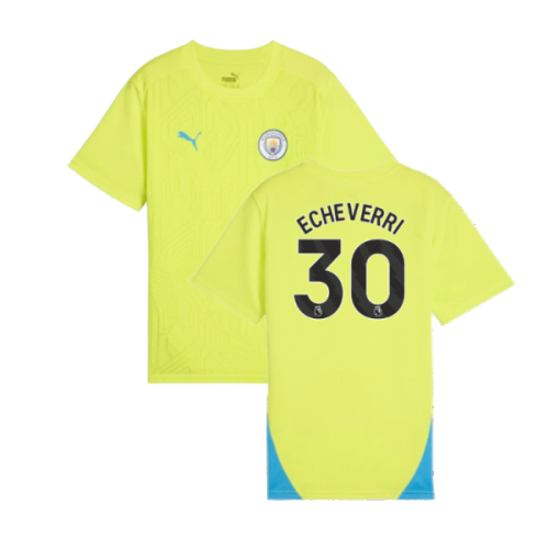 2024-2025 Man City Training Shirt (Yellow Glow) - Kids (Echeverri 30)