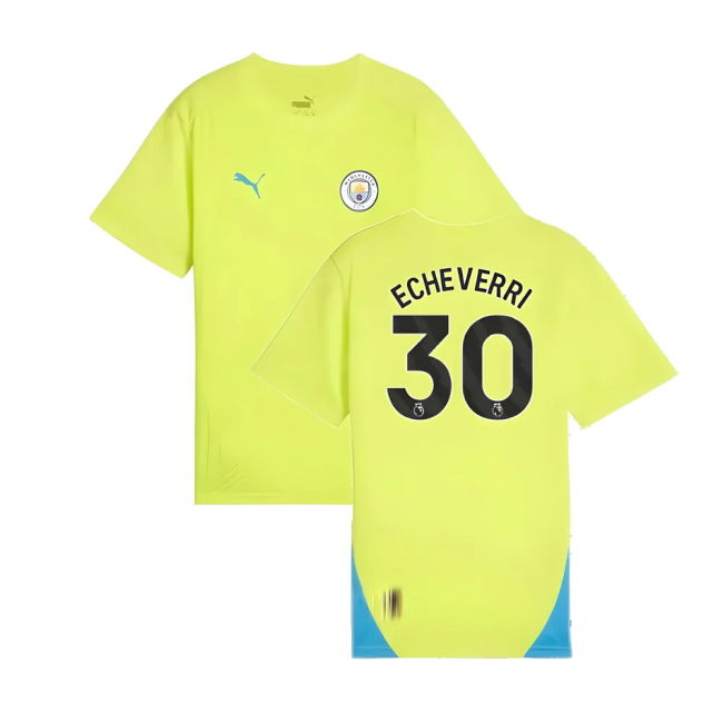 2024-2025 Man City Training Shirt (Yellow Glow) - Kids (Echeverri 30)