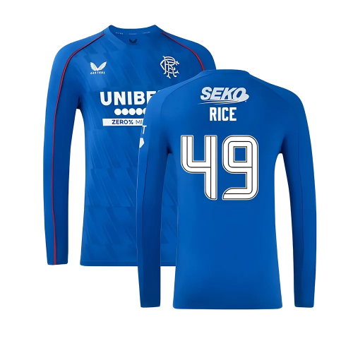 2024-2025 Rangers Long Sleeve Home Shirt (Rice 49)