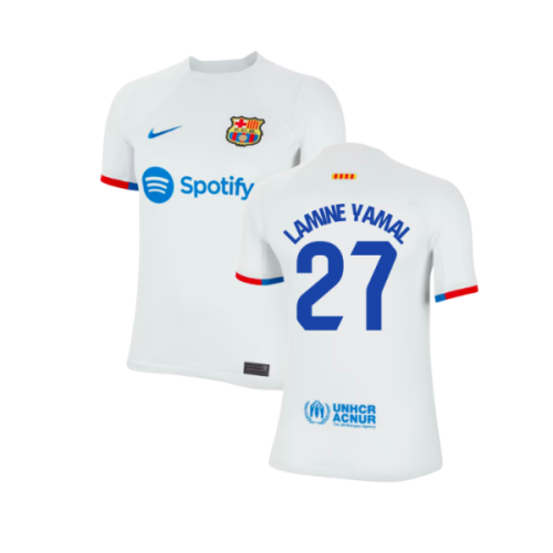 2023-2024 Barcelona Away Shirt (Ladies) (Lamine Yamal 27)  2023-2024 Barcelona Away Shirt (Ladies) (Lamine Yamal 27)