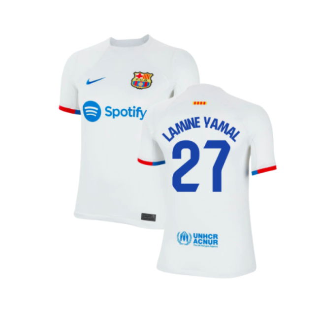2023-2024 Barcelona Away Shirt (Kids) (Lamine Yamal 27)