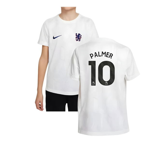 2025-2026 Chelsea Pre-Match Shirt (White) - Kids (Palmer 10)