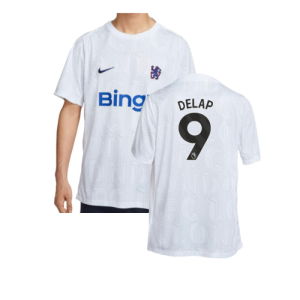 2025-2026 Chelsea Academy Pro Pre-Match Football Top (White) (Delap 9)