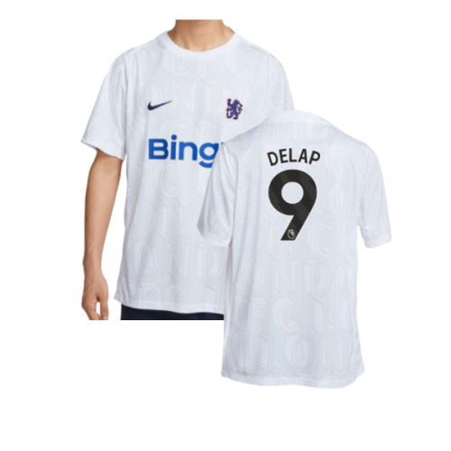 2025-2026 Chelsea Academy Pro Pre-Match Football Top (White) (Delap 9)