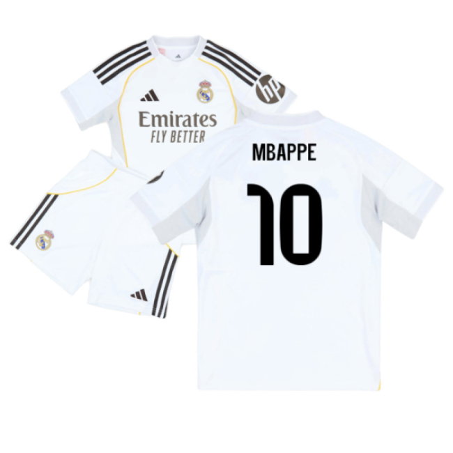 2025-2026 Real Madrid Home Youth Kit (Mbappe 10)