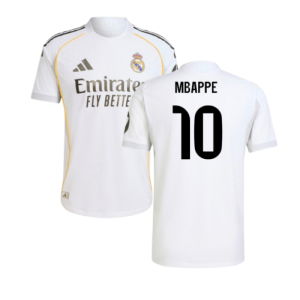 2025-2026 Real Madrid Authentic Home Shirt (Mbappe 10)