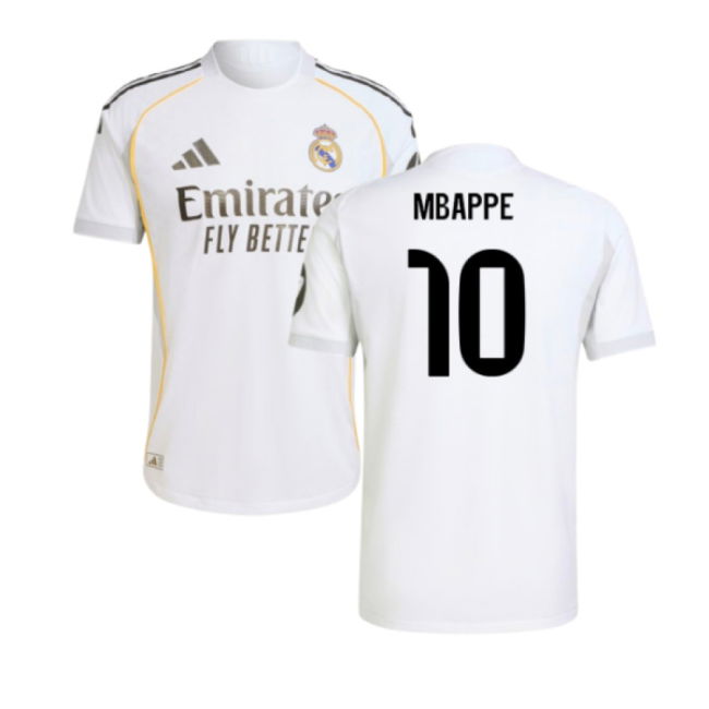 2025-2026 Real Madrid Authentic Home Shirt (Mbappe 10)