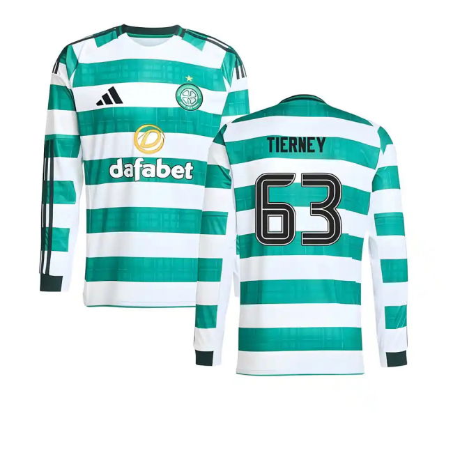2025-2026 Celtic Long Sleeve Home Shirt (Tierney 63)