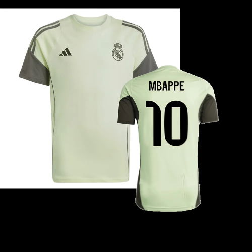 2025-2026 Real Madrid Training Tee (Almost Lime) - Kids (Mbappe 10)