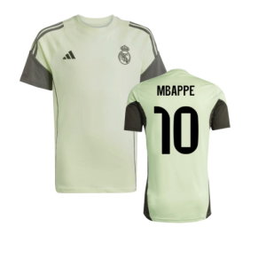 2025-2026 Real Madrid Training Tee (Almost Lime) - Kids (Mbappe 10)