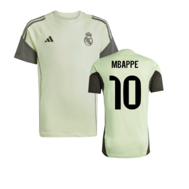 2025-2026 Real Madrid Training Tee (Almost Lime) - Kids (Mbappe 10)