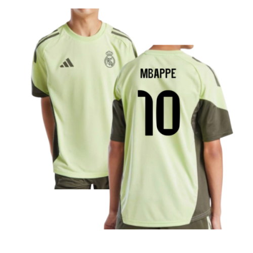 2025-2026 Real Madrid Training Jersey (Almost Lime) - Kids (Mbappe 10)