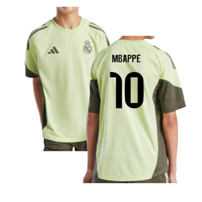2025-2026 Real Madrid Training Jersey (Almost Lime) - Kids (Mbappe 10)