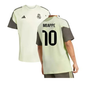 2025-2026 Real Madrid Training Tee (Almost Lime) (Mbappe 10)