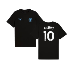 2025-2026 Man City FtblESS Tee (Black) (Cherki 10)