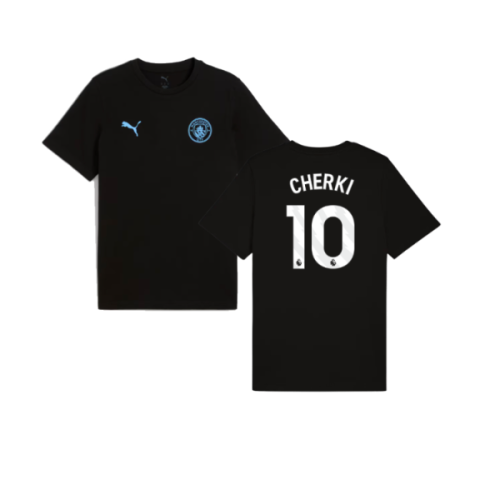 2025-2026 Man City FtblESS Tee (Black) (Cherki 10)