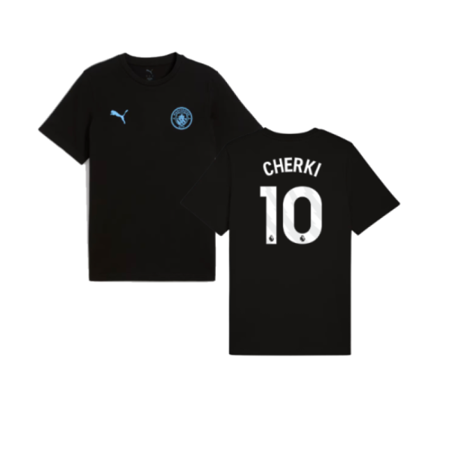 2025-2026 Man City FtblESS Tee (Black) (Cherki 10)